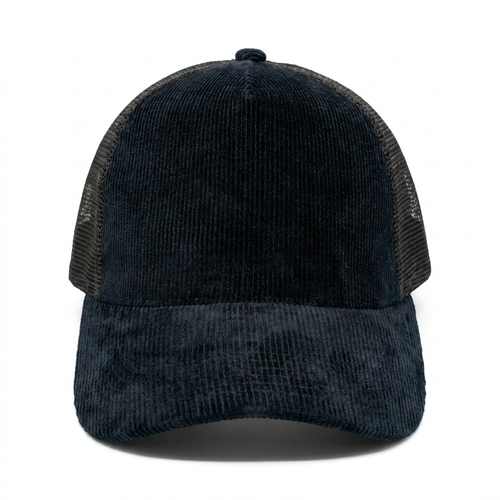Blue Corduroy Trucker Cap