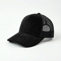 Black Corduroy Trucker Cap