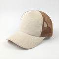Cream Corduroy Trucker Cap