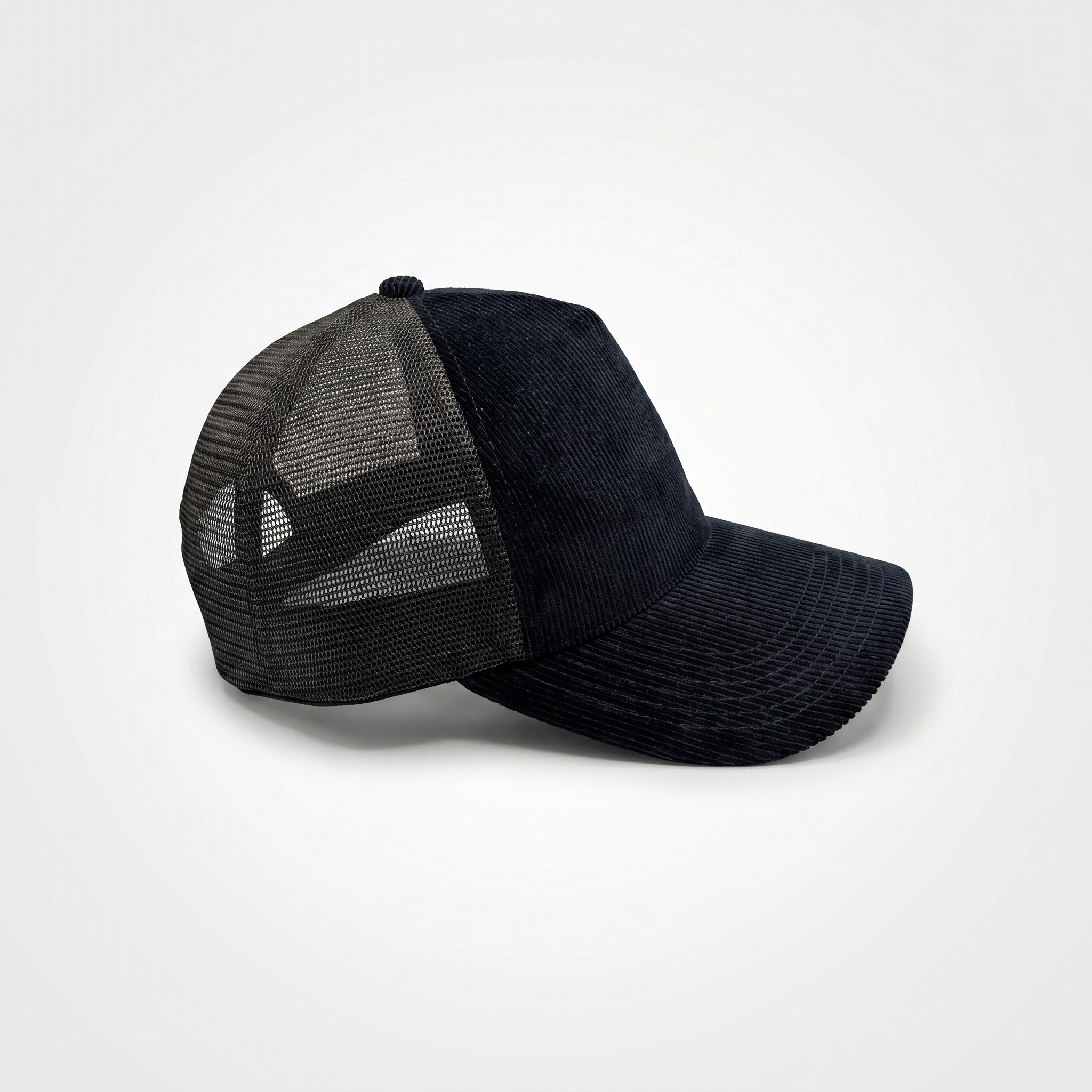Blue Corduroy Trucker Cap