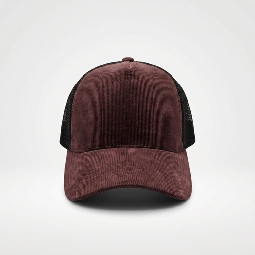 Wine Corduroy Trucker Cap