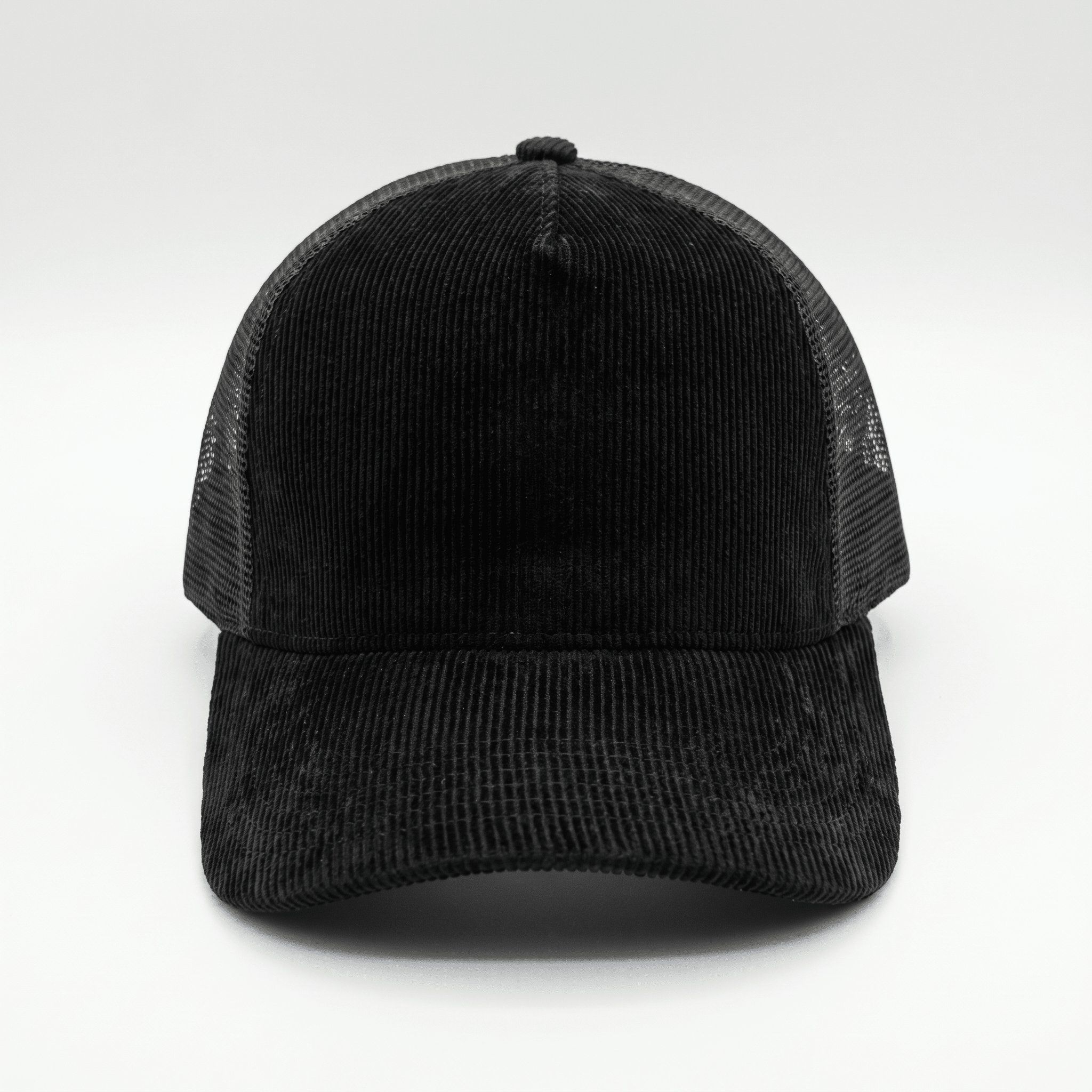 Black Corduroy Trucker Cap - Lostgen.