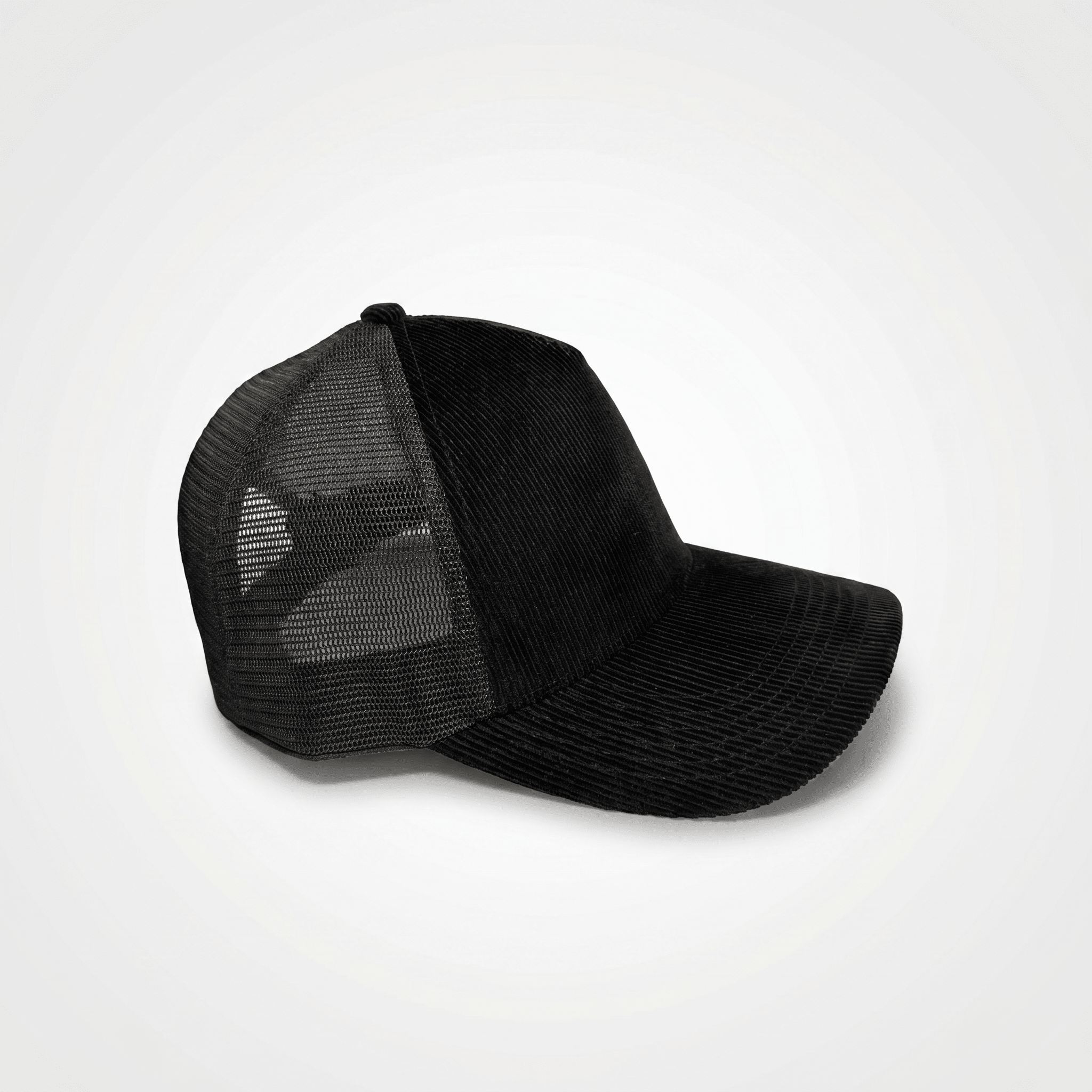 Black Corduroy Trucker Cap - Lostgen.