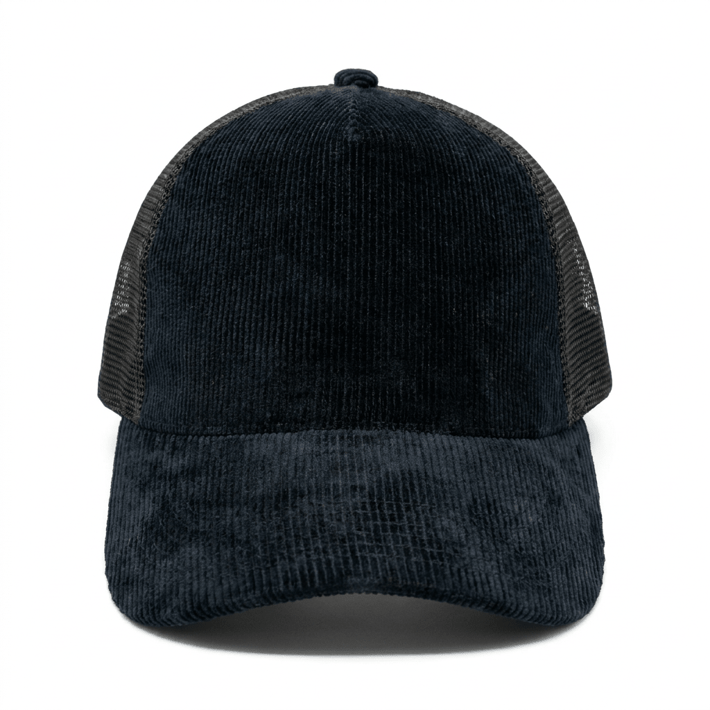 Blue Corduroy Trucker Cap - Lostgen.
