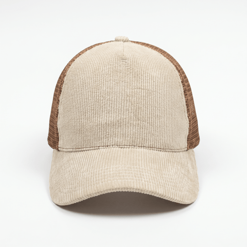 Cream Corduroy Trucker Cap - Lostgen.