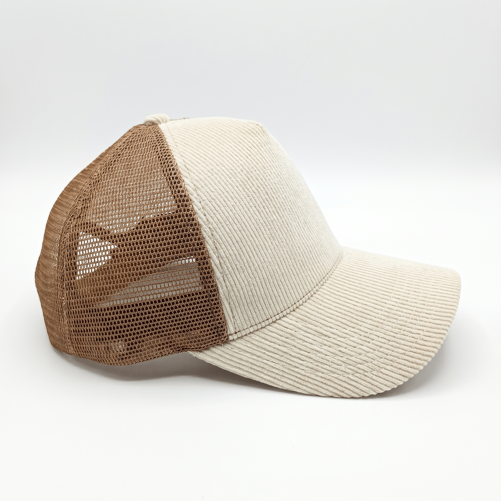 Cream Corduroy Trucker Cap - Lostgen.
